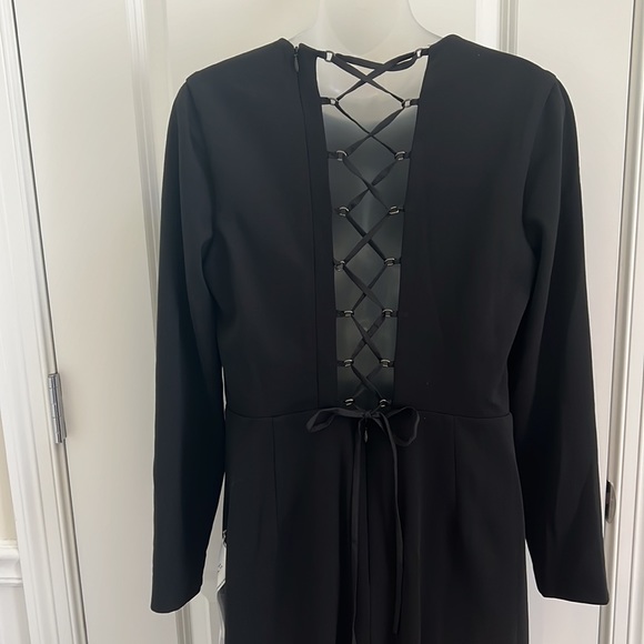 Dress The Population Silas Dress Black Lace Up Back Size Large - Picture 5 of 11